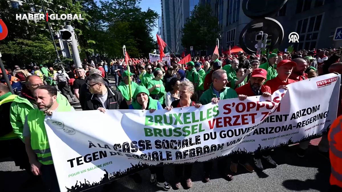 Belçika'da çalışanlar greve gitti