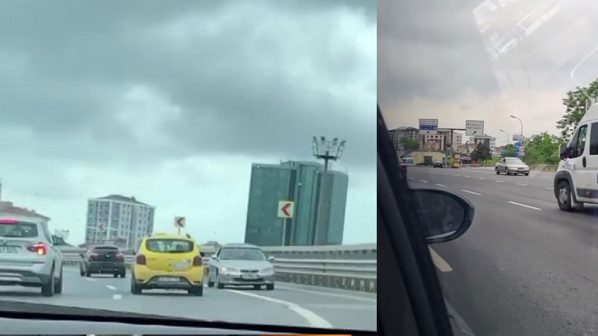 İstanbul trafiğinde şaşkına çeviren manzara