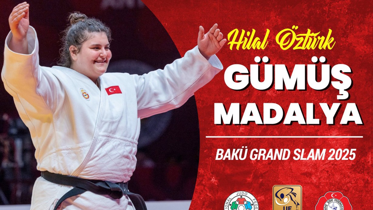 Milli judocu Hilal Öztürk, Azerbaycan'da gümüş madalya kazandı