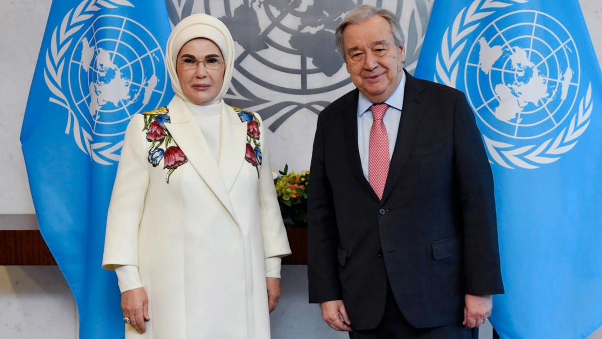 Emine Erdoğan, BM Genel Sekreteri Guterres ile görüştü