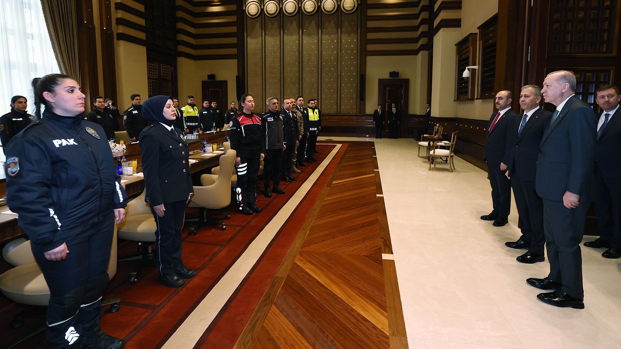 Cumhurbaşkanı Erdoğan, Bakan Yerlikaya ve Türk Polis Teşkilatı heyetini kabul etti