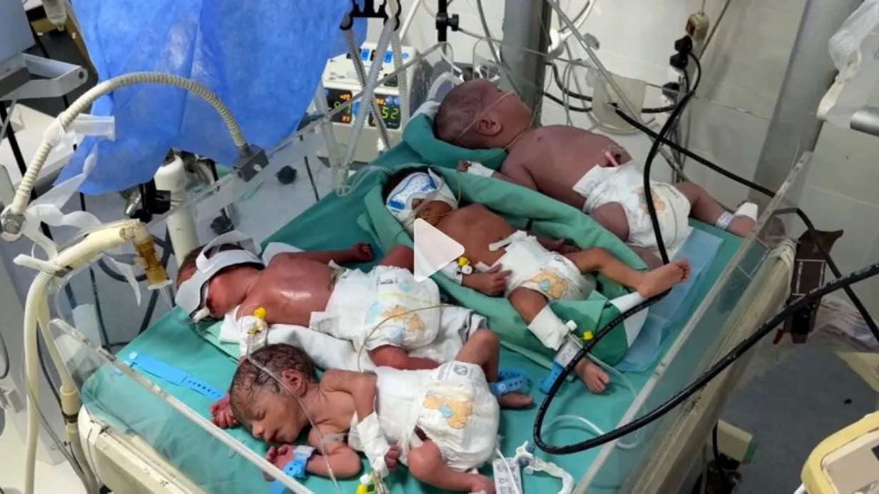 Gazze'de çaresizliğin fotoğrafı: Bir küvözde 4 bebek