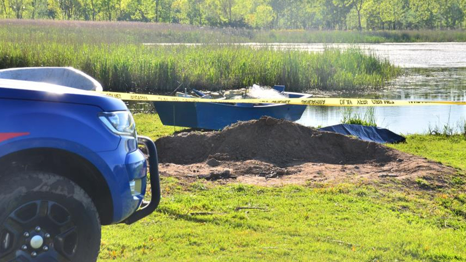 Samsun�un Terme ilçesinde balık tutmak için göle açılan şahıs