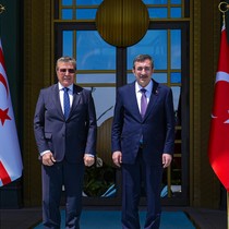Cumhurbaşkanı Yardımcısı Yılmaz, KKTC Başbakanı Üstel ile görüştü