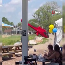 ABD'de iniş yapmaya çalışan helikopter yan yattı