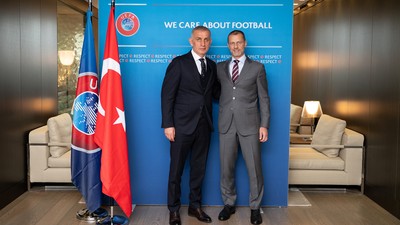 TFF Başkanı Hacıosmanoğlu, UEFA Başkanı Ceferin ile görüştü