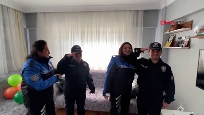 Engelli kardeşlerin hayali gerçek oldu: Bir günlük polis oldular
