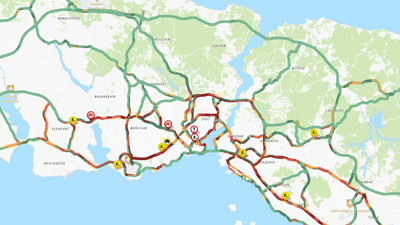 İstanbul'da trafik yoğunluğu yüzde 80'e ulaştı