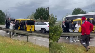 Antalya'da sürücüler kaza sonrası tekme tokat birbirine girdi