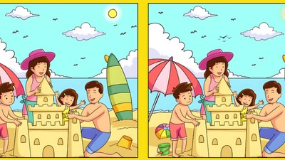 Sahilde kumdan kale yapan iki aile arasındaki 3 farkı sadece yüksek IQ'su olanlar 14 saniyede buluyor