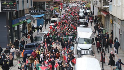 Karadeniz'de İsrail'in Gazze'ye saldırıları protesto edildi