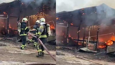 Kocaeli'de elektrik kontağından çıkan yangın nedeniyle samanlık küle döndü