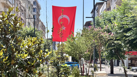 Siirt'te kamu binalarına ve caddelere "Terörsüz Türkiye"ye destek için Türk bayrakları asıldı