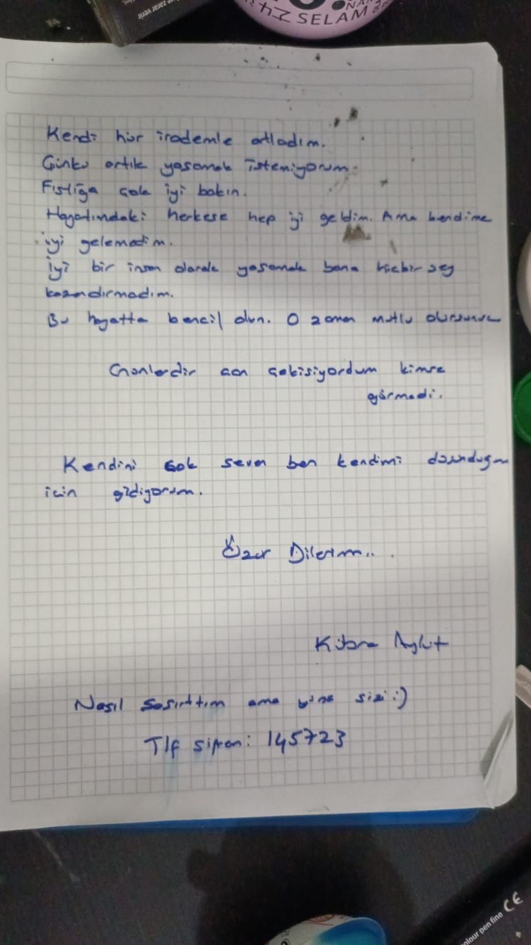 Intihar eden fenomen kübra aykut’un veda mektubu ortaya çıktı