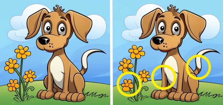 Çiçeklerin yanında duran iki köpek arasındaki 3 farkı sadece dâhiler 14 saniyede bulmayı başarıyor - Resim : 5