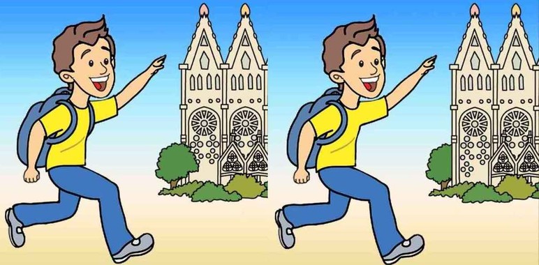 Tarihi binaya giden iki çocuk arasındaki 3 farkı sadece yüksek IQ'su olanlar 14 saniyede buluyor - Resim : 1