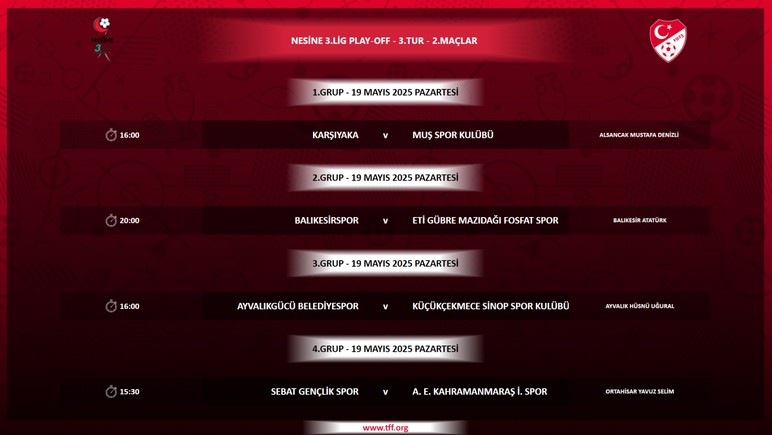3. Lig Play-Off 3. Tur programı belli oldu - Resim : 2
