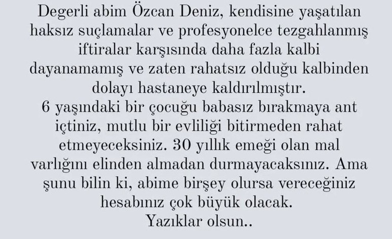 Özcan Deniz hastaneye kaldırıldı - Resim : 3