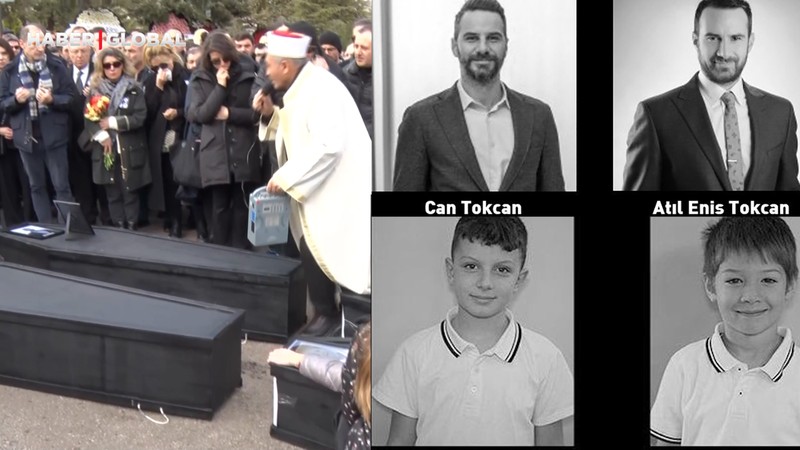 Bolu'da otel yangınında hayatını kaybeden Tokcan ailesinin üyeleri defnedildi