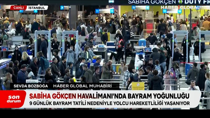 Sabiha Gökçen Havalimanı’nda bayram yoğunluğu yaşanıyor