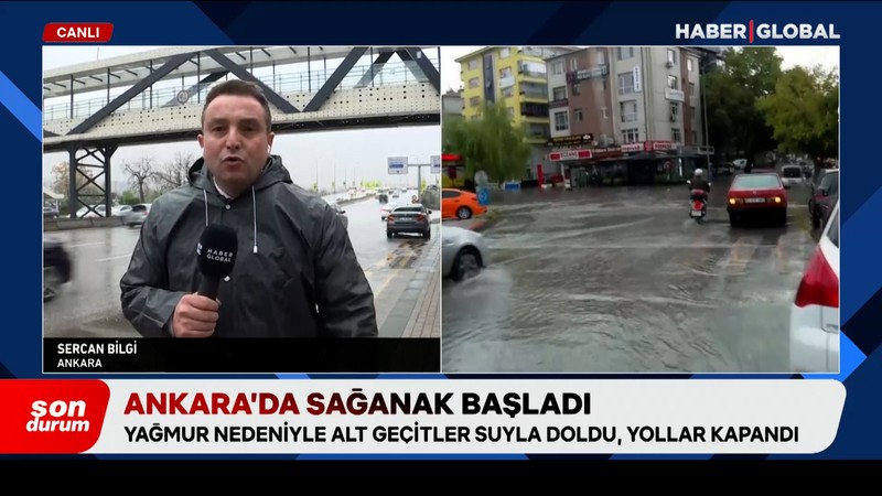 Ankara'da sağanak başladı