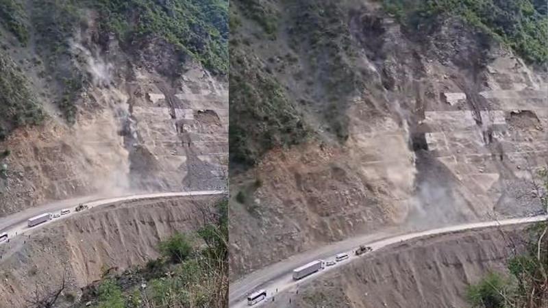 Aynı yerde bir günde üst üste 3 heyelan! Yol, ulaşıma kapandı