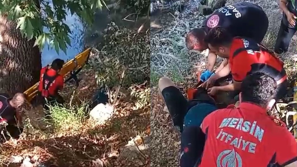 Şelalede balık tutarken 15 metre yükseklikten düştü