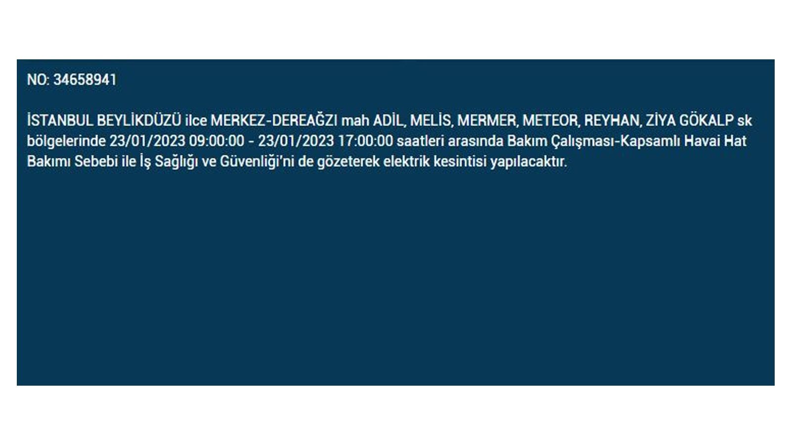 İstanbul'da elektrik kesintisi! BEDAŞ 23 Ocak Pazartesi elektrik kesintilerinin yapılacağı ilçeleri açıkladı! İşte 'elektrik kesintisi' yaşayan ilçeler - Resim: 16