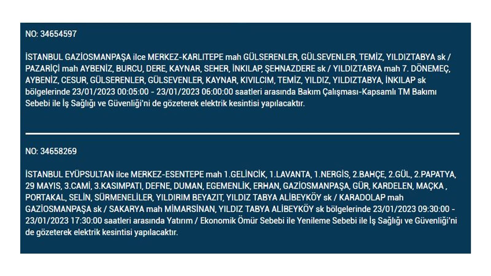 İstanbul'da elektrik kesintisi! BEDAŞ 23 Ocak Pazartesi elektrik kesintilerinin yapılacağı ilçeleri açıkladı! İşte 'elektrik kesintisi' yaşayan ilçeler - Resim: 28