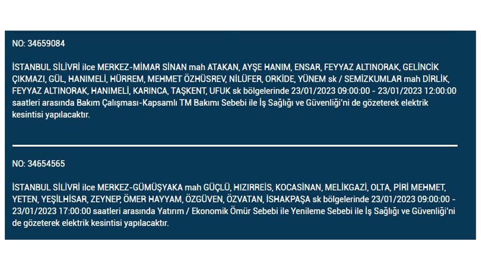 İstanbul'da elektrik kesintisi! BEDAŞ 23 Ocak Pazartesi elektrik kesintilerinin yapılacağı ilçeleri açıkladı! İşte 'elektrik kesintisi' yaşayan ilçeler - Resim: 37