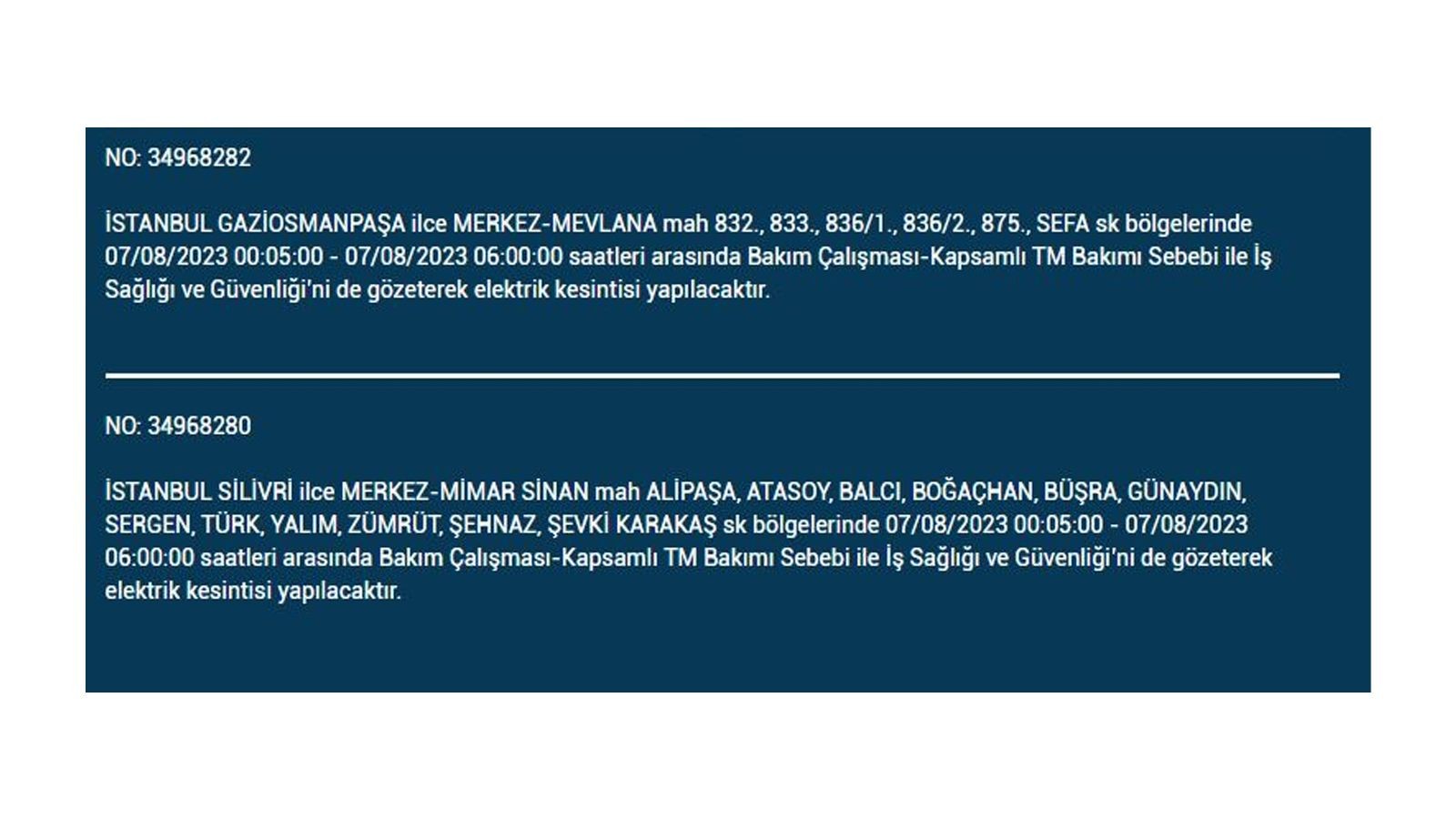 İstanbul'da elektrik kesintisi! BEDAŞ 7 Ağustos Pazartesi elektrik kesintilerinin yapılacağı ilçeleri açıkladı! İşte 'elektrik kesintisi' yaşayan ilçeler - Resim: 18