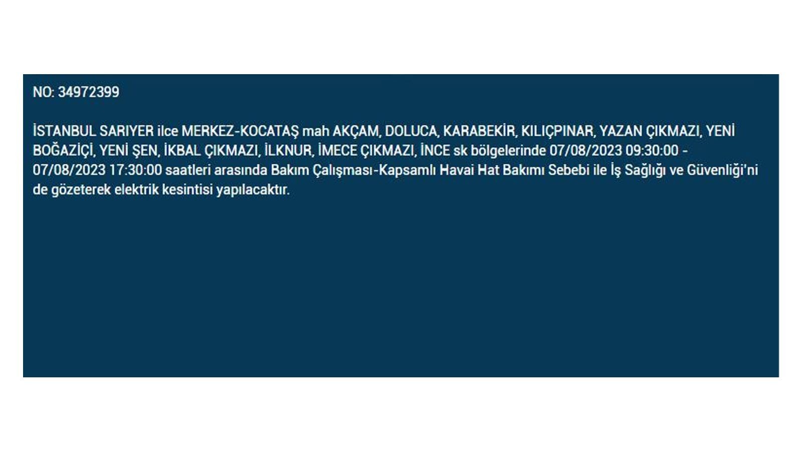 İstanbul'da elektrik kesintisi! BEDAŞ 7 Ağustos Pazartesi elektrik kesintilerinin yapılacağı ilçeleri açıkladı! İşte 'elektrik kesintisi' yaşayan ilçeler - Resim: 21