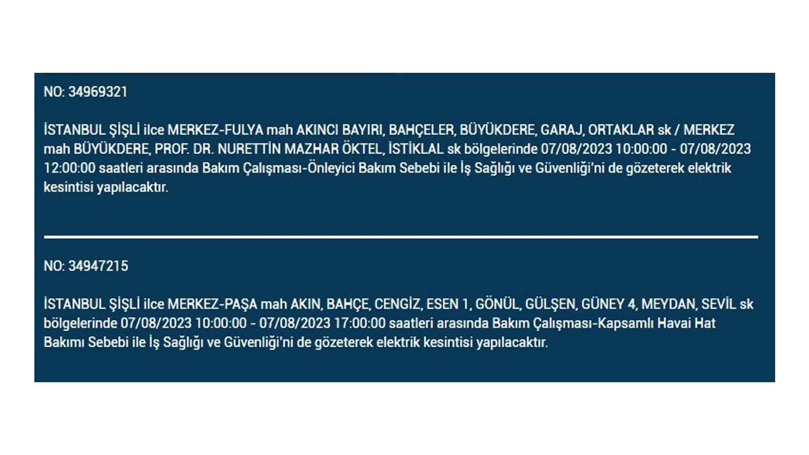 İstanbul'da elektrik kesintisi! BEDAŞ 7 Ağustos Pazartesi elektrik kesintilerinin yapılacağı ilçeleri açıkladı! İşte 'elektrik kesintisi' yaşayan ilçeler - Resim: 22