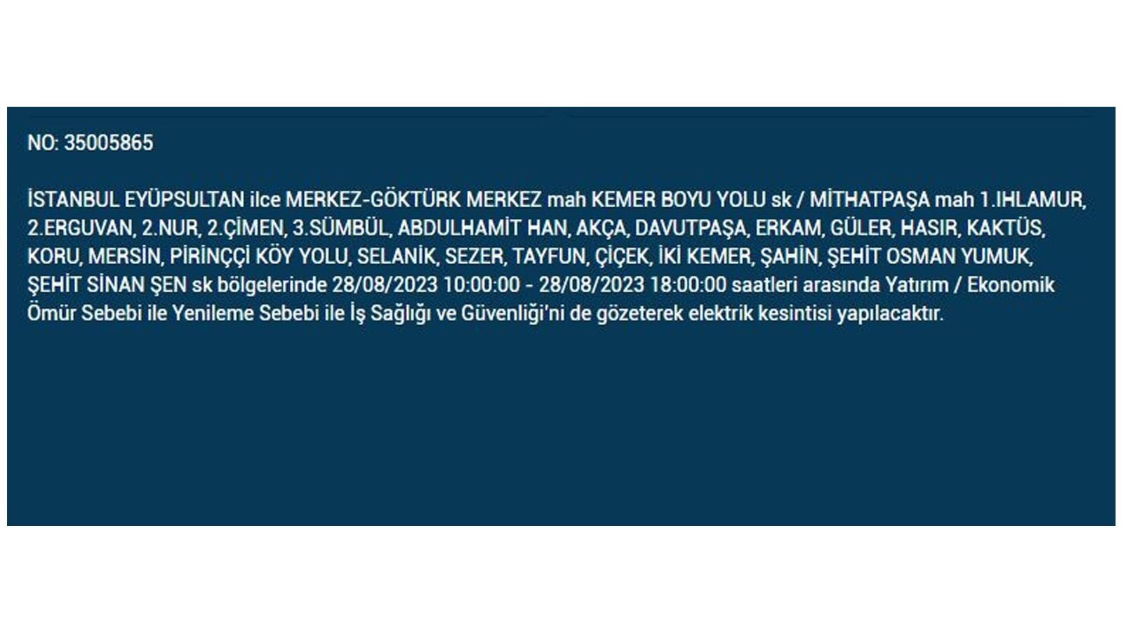 İstanbul'da elektrik kesintisi! BEDAŞ 28 Ağustos Pazartesi elektrik kesintilerinin yapılacağı ilçeleri açıkladı! İşte 'elektrik kesintisi' yaşayan ilçeler - Resim: 14