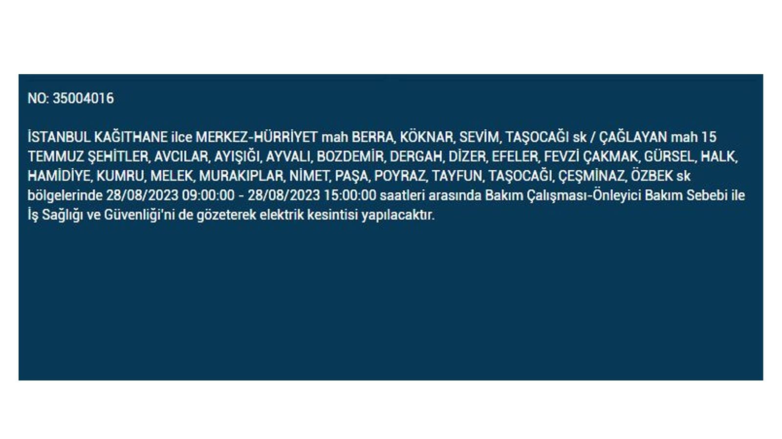 İstanbul'da elektrik kesintisi! BEDAŞ 28 Ağustos Pazartesi elektrik kesintilerinin yapılacağı ilçeleri açıkladı! İşte 'elektrik kesintisi' yaşayan ilçeler - Resim: 17