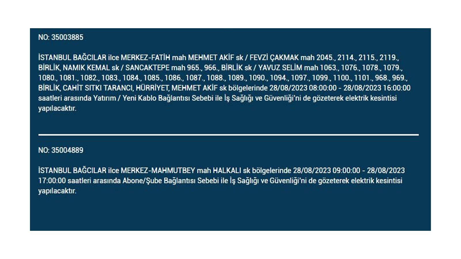 İstanbul'da elektrik kesintisi! BEDAŞ 28 Ağustos Pazartesi elektrik kesintilerinin yapılacağı ilçeleri açıkladı! İşte 'elektrik kesintisi' yaşayan ilçeler - Resim: 4