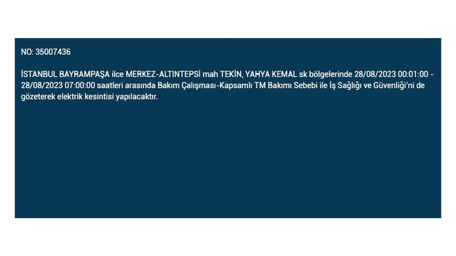 İstanbul'da elektrik kesintisi! BEDAŞ 28 Ağustos Pazartesi elektrik kesintilerinin yapılacağı ilçeleri açıkladı! İşte 'elektrik kesintisi' yaşayan ilçeler - Resim: 8