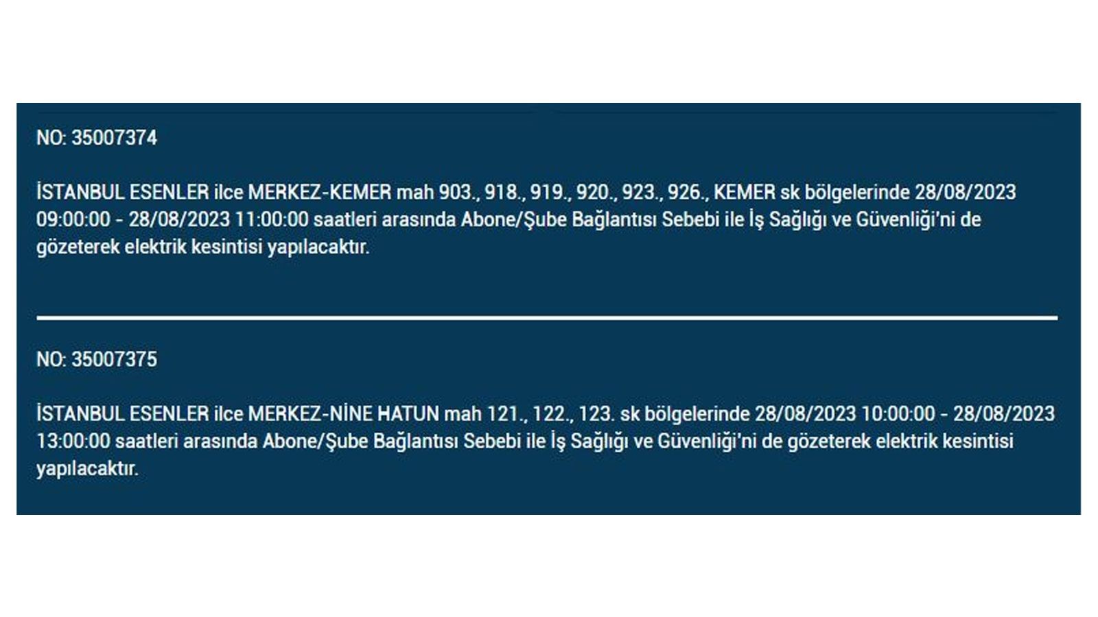 İstanbul'da elektrik kesintisi! BEDAŞ 28 Ağustos Pazartesi elektrik kesintilerinin yapılacağı ilçeleri açıkladı! İşte 'elektrik kesintisi' yaşayan ilçeler - Resim: 11