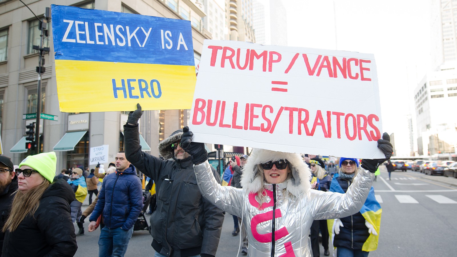 ABD'nin Chicago kentinde Trump-Zelenski görüşmesine protesto