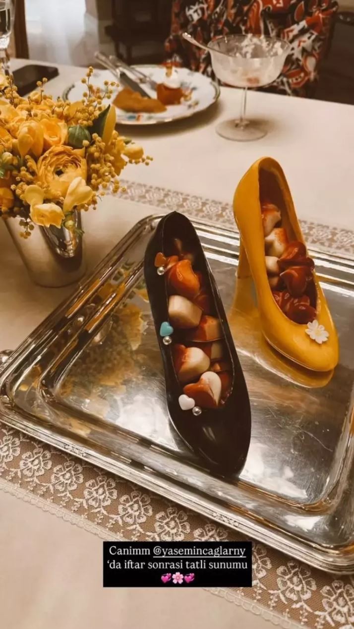 Nazlı Sabancı'ya yapılan iftar sunumu gündem oldu: Ayakkabıda tatlı - Resim : 2
