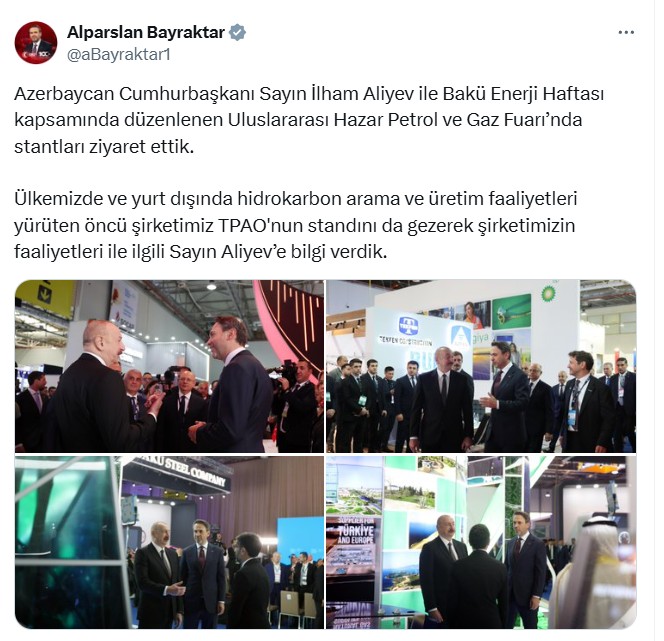 Bayraktar: Türkiye ile Azerbaycan arasında yeni bir petrol ve doğalgaz üretim anlaşması imzalanacak - Resim : 1