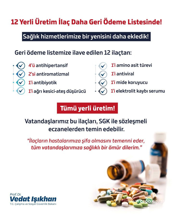 SGK 12 ilacı daha geri ödeme listesine aldı - Resim : 1