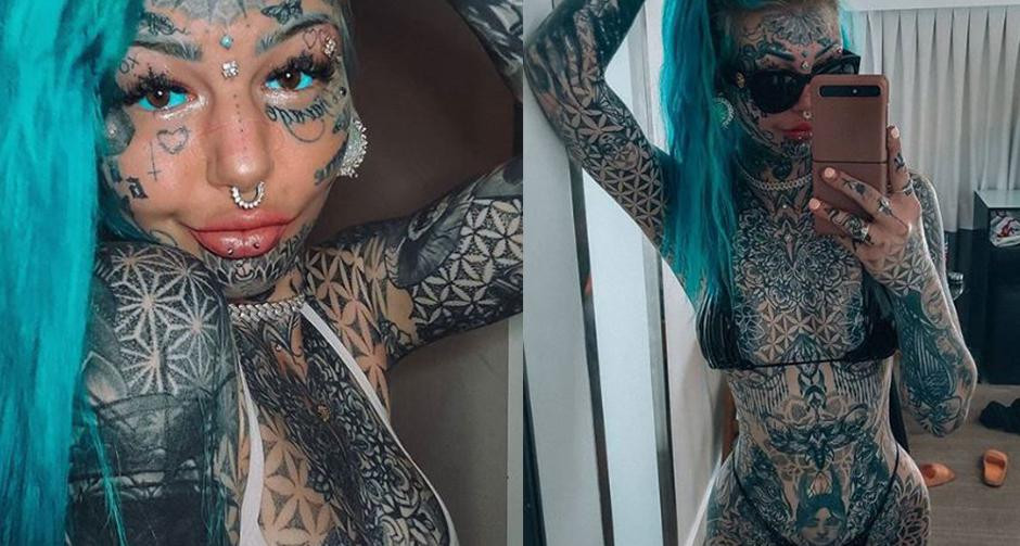Cinsel organına kadar dövme yaptıran Amber Luke�un son hali şaşırttı